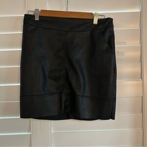 FAHYSEE Vegan Leather Mini Skirt Pencil Skirt Black Size Medium